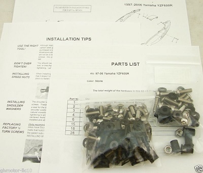 Xitomer Complete Fairing Bolt Kit – Steel, Fits Yamaha YZF600R 1996-2007, 148pc
